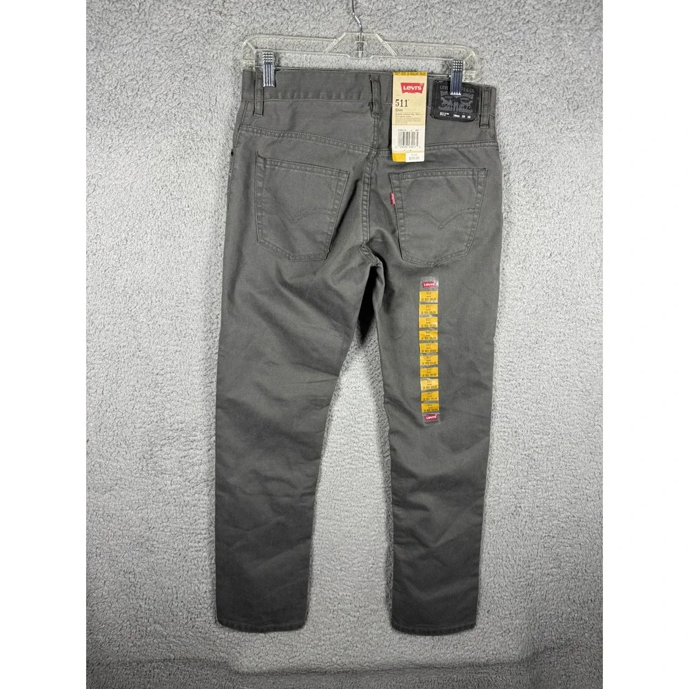 Levis 511 Slim Fit Revolver Grey Black Fill Pants Mens 29x29 NWT 5511-307